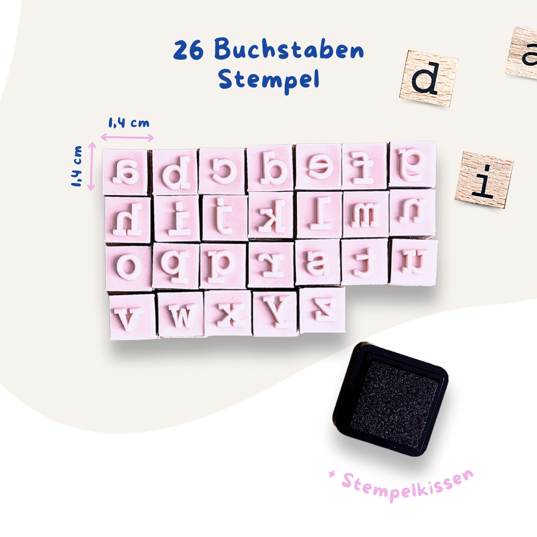 26 Tonstempel mit Buchstaben von A-Z