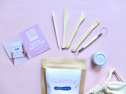 Kleines Töpferset, Home Pottery Kit, Zuhause Töpfern ohne Brennofen