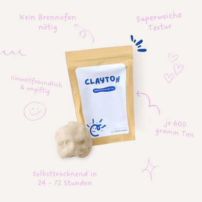ClaytonKit Töpferset zuhause Töpfern ohne Brennofen perfekt als Geschenk