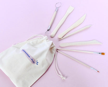 Kleines Töpferset, Home Pottery Kit, Zuhause Töpfern ohne Brennofen